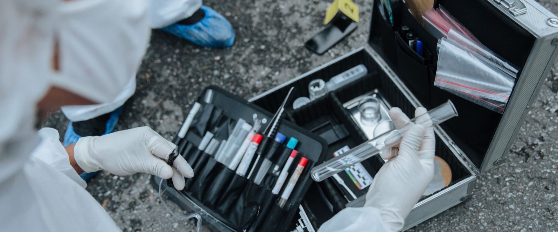 person holding test tube