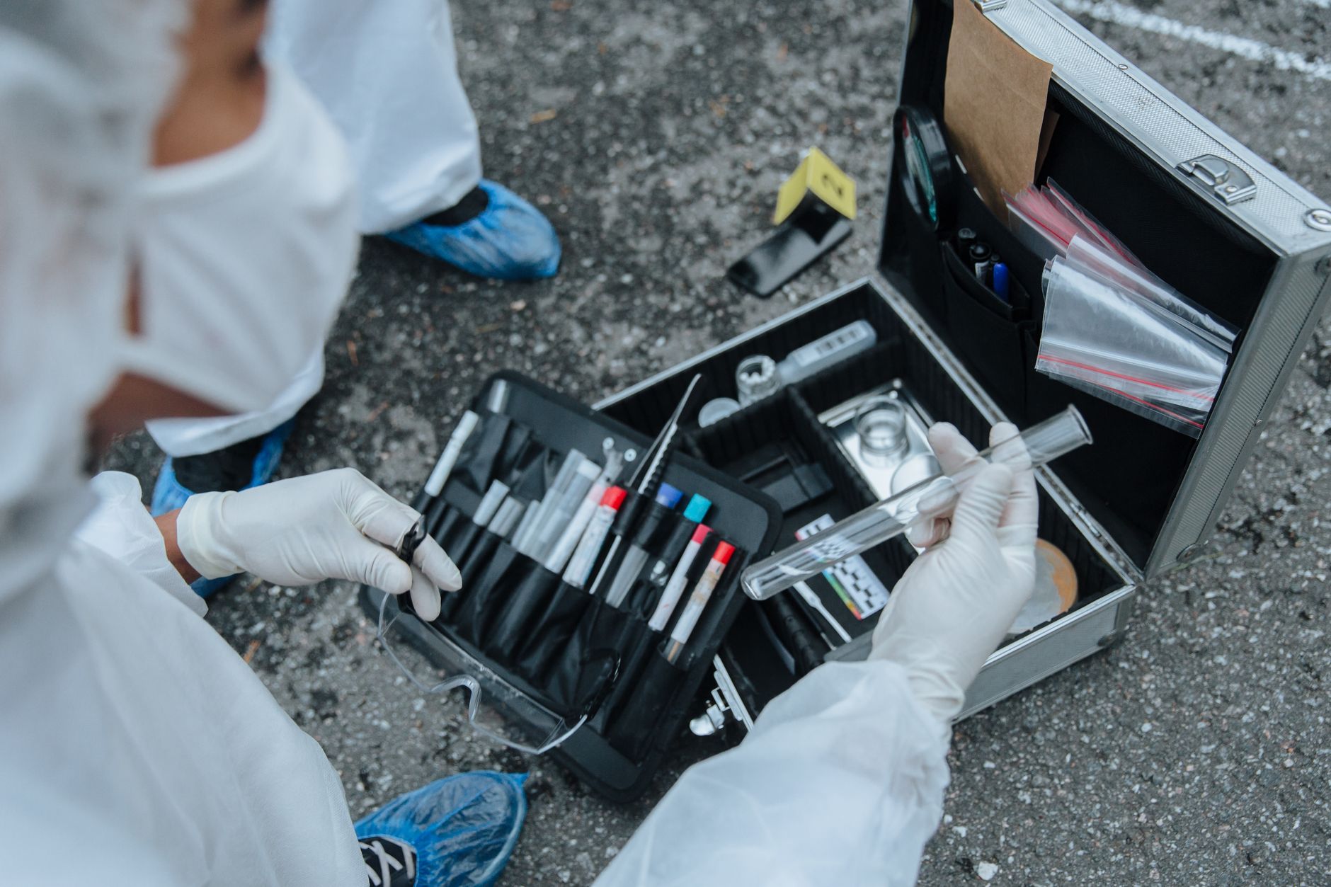 person holding test tube